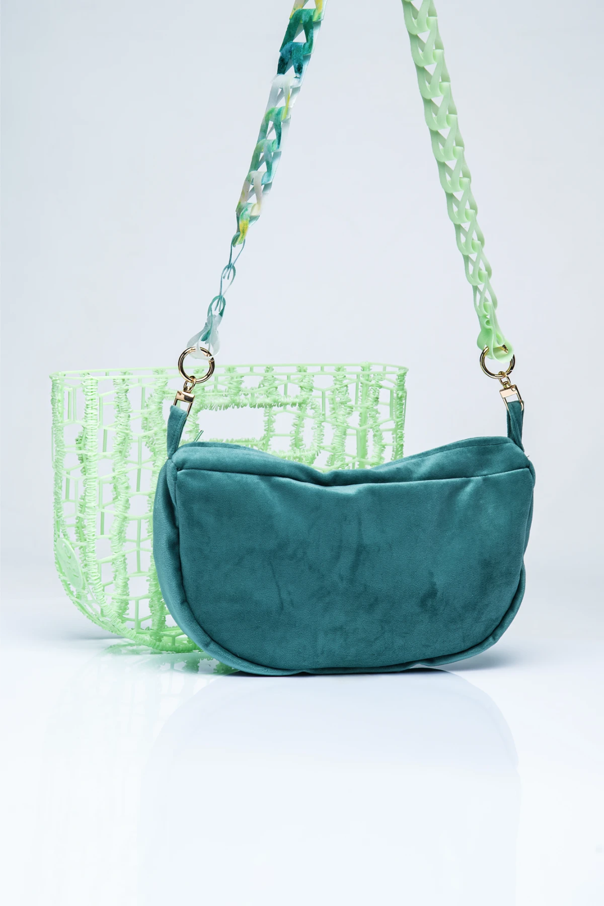 3d printed moon aqua bag hanging chain