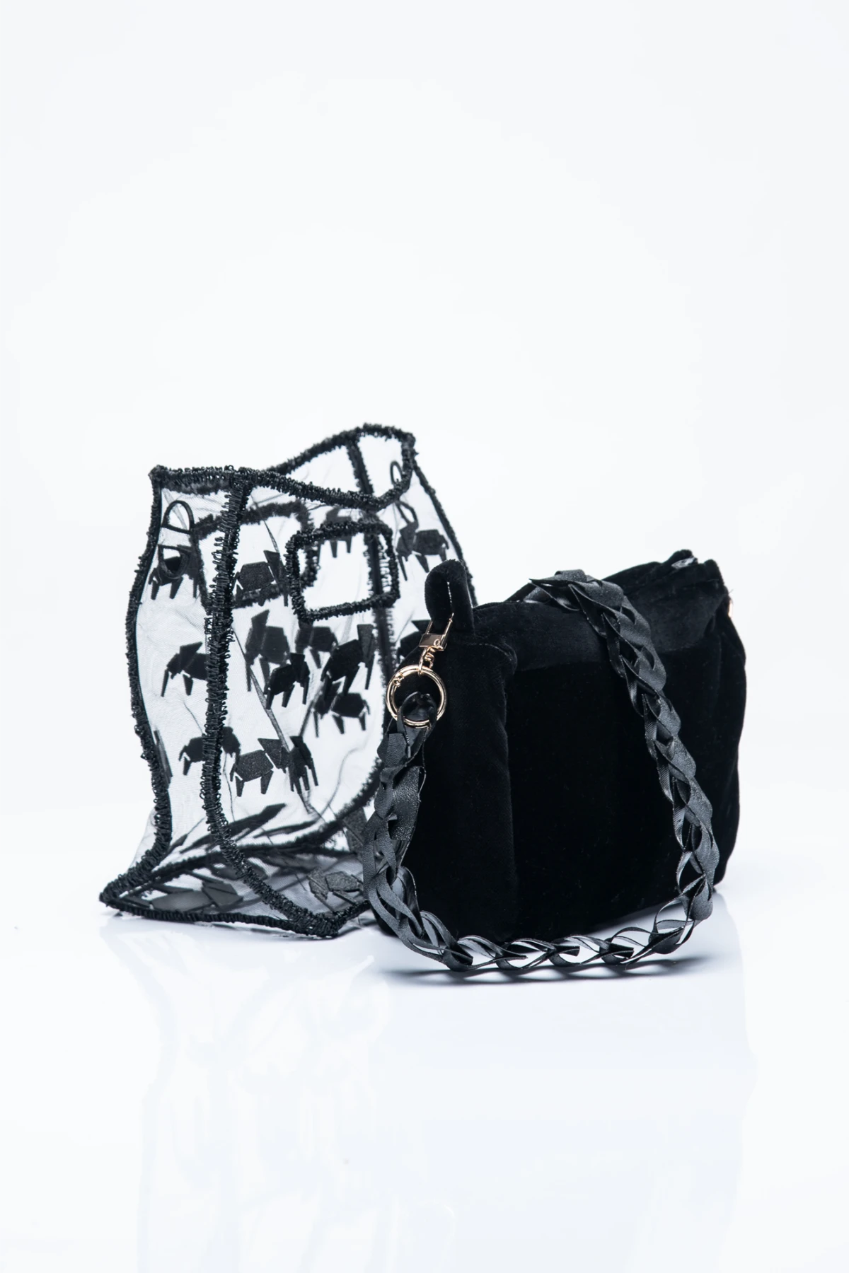 3D-Printed Bag Tube Tulle Elephant Night Black - Image 5