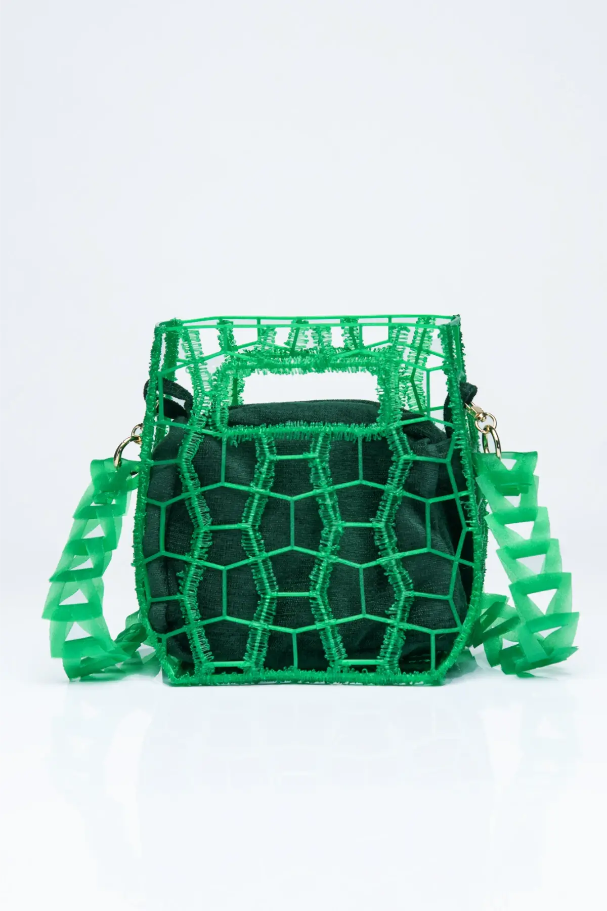 Monteverde green Tube 3D printed designer bag