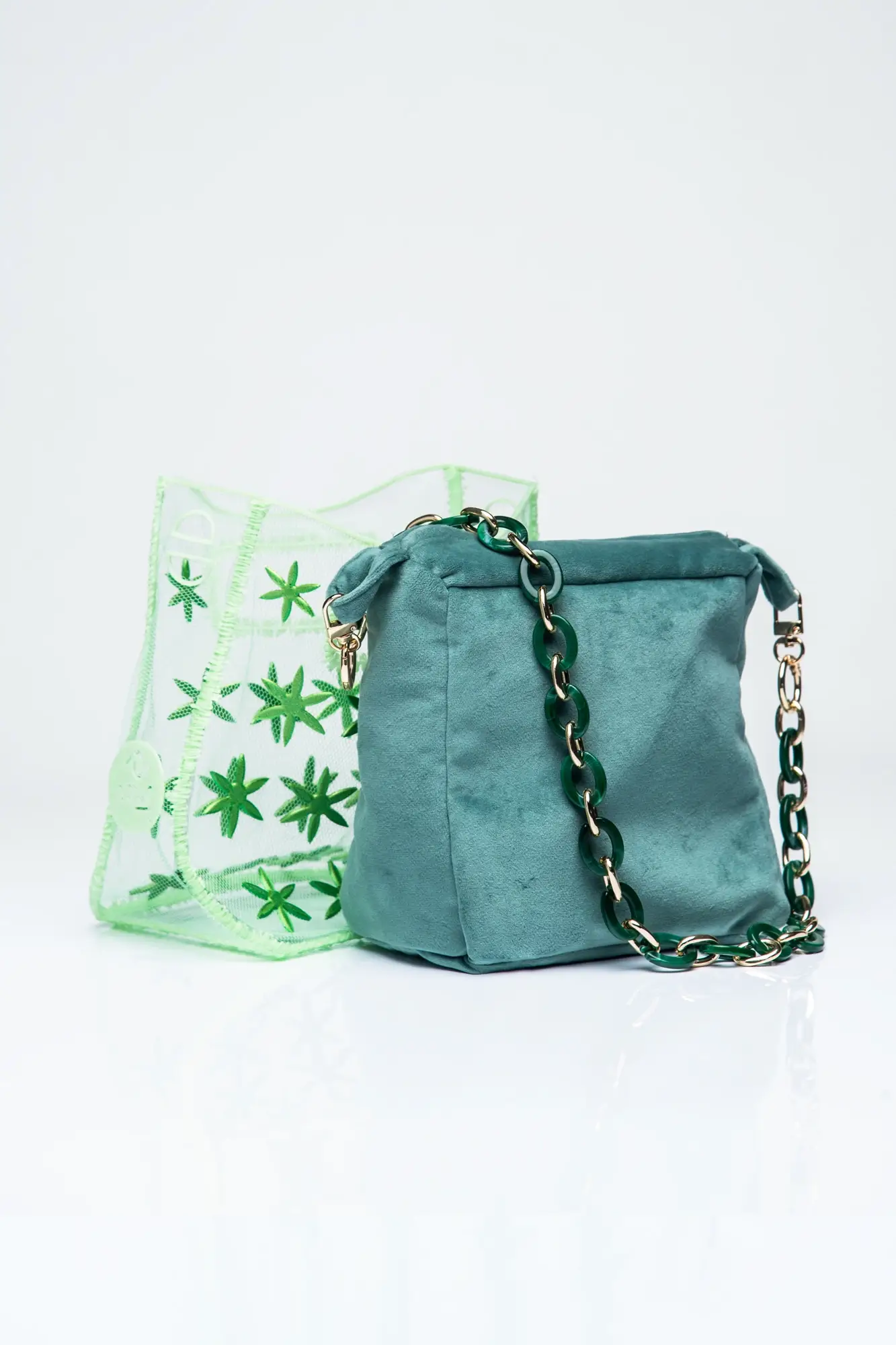 3D-Printed Tulle Bag Star Menta Green - Image 3