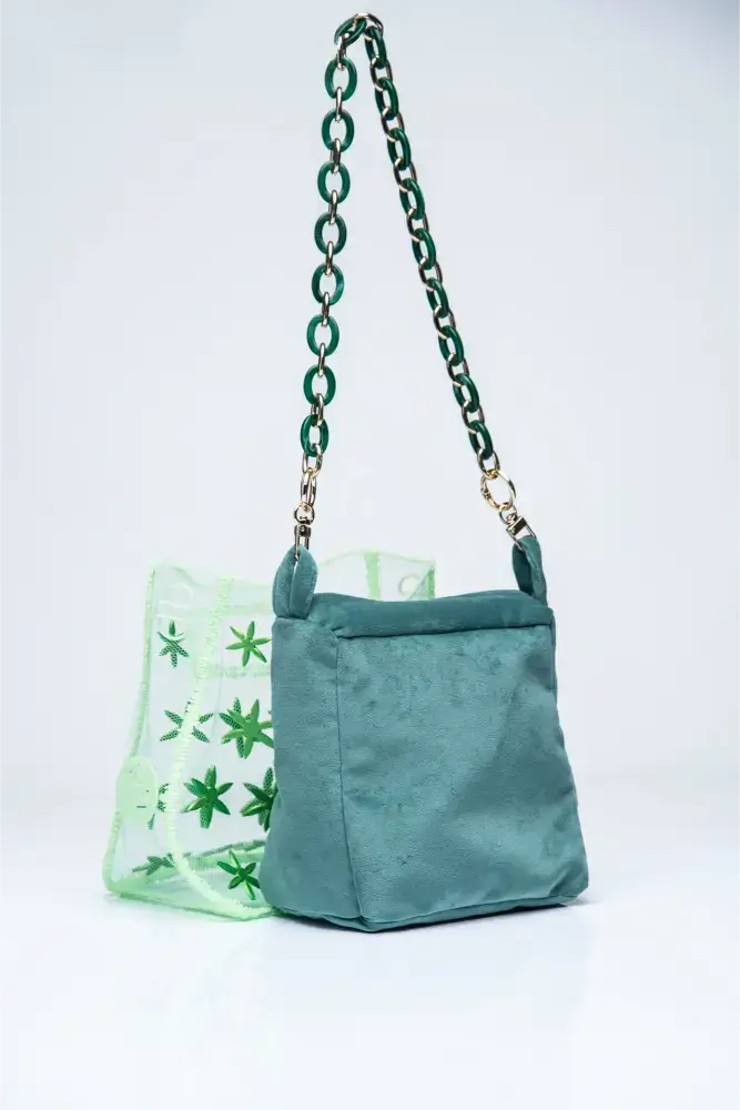3D-Printed Tulle Bag Star Menta Green - Image 4