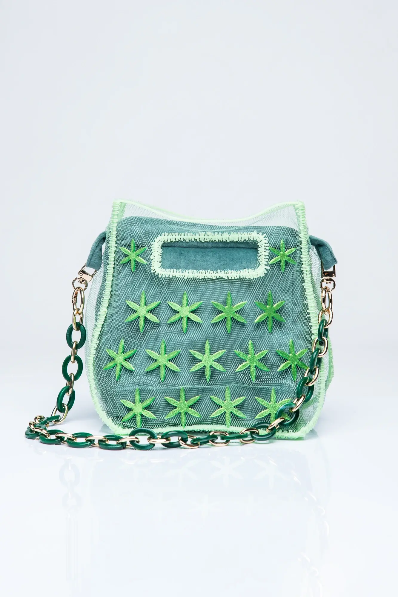 3D-Printed Tulle Bag Star Menta Green