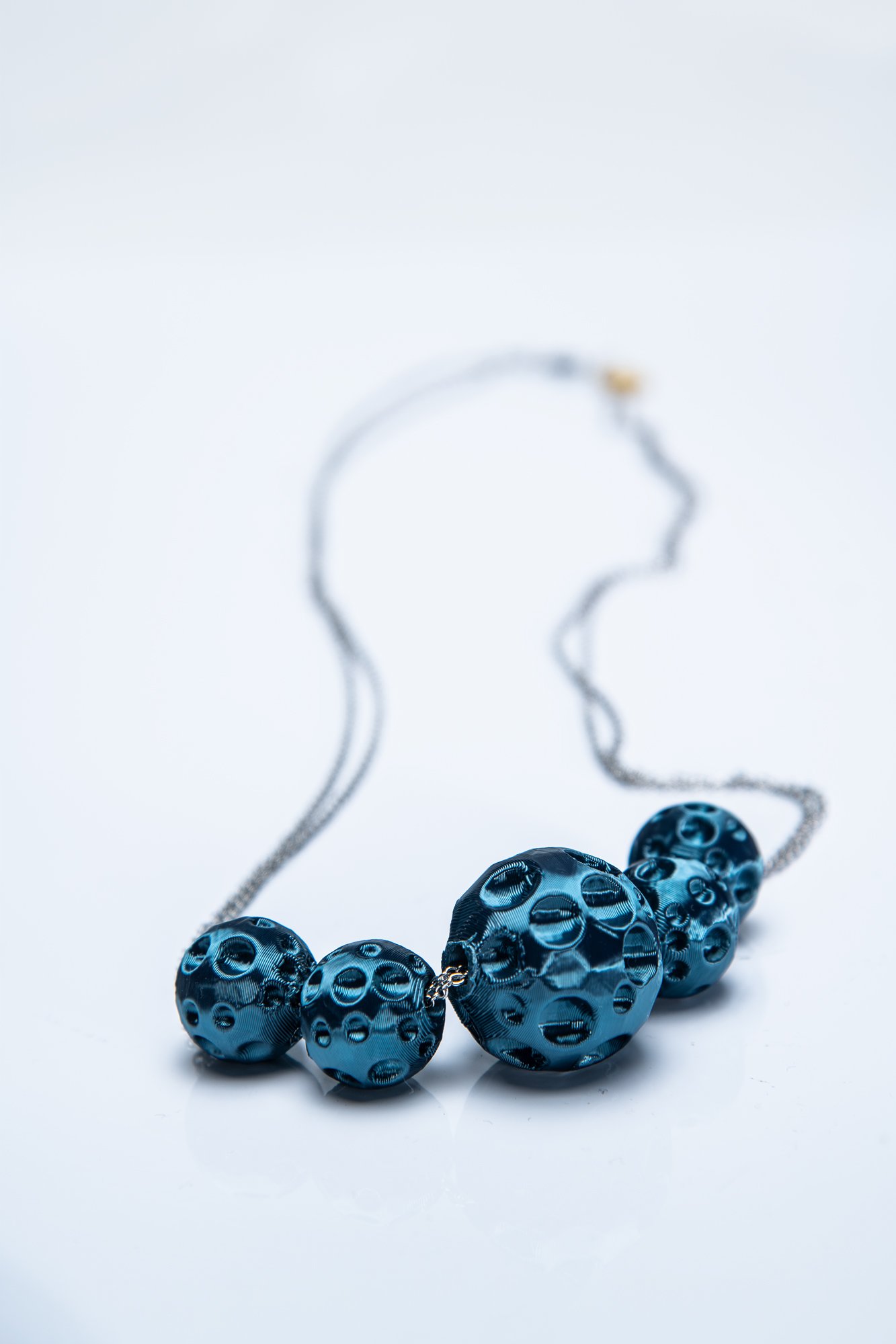 Necklace Moon Aqua Cyan