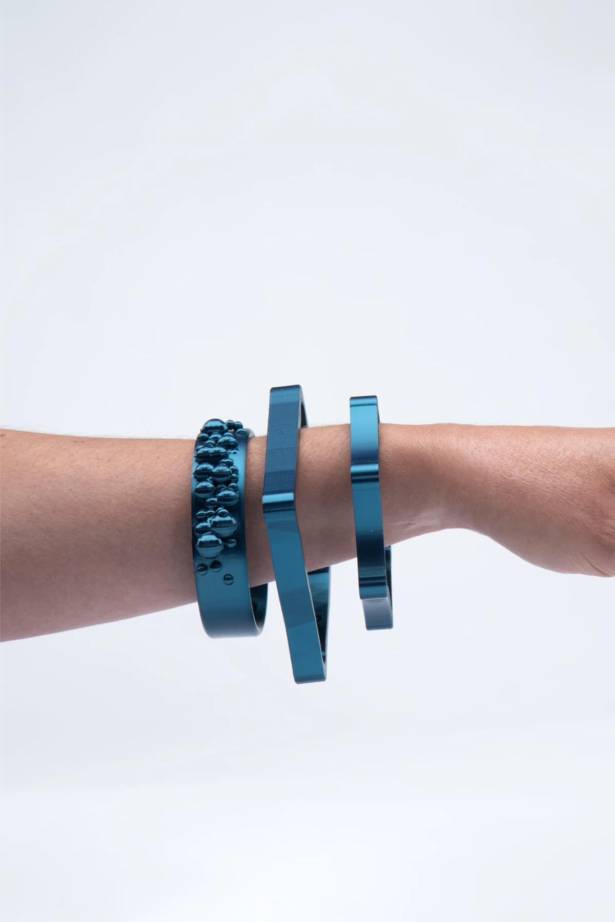 3D-Printed Bracelets Duo Nova Cyan - Image 3