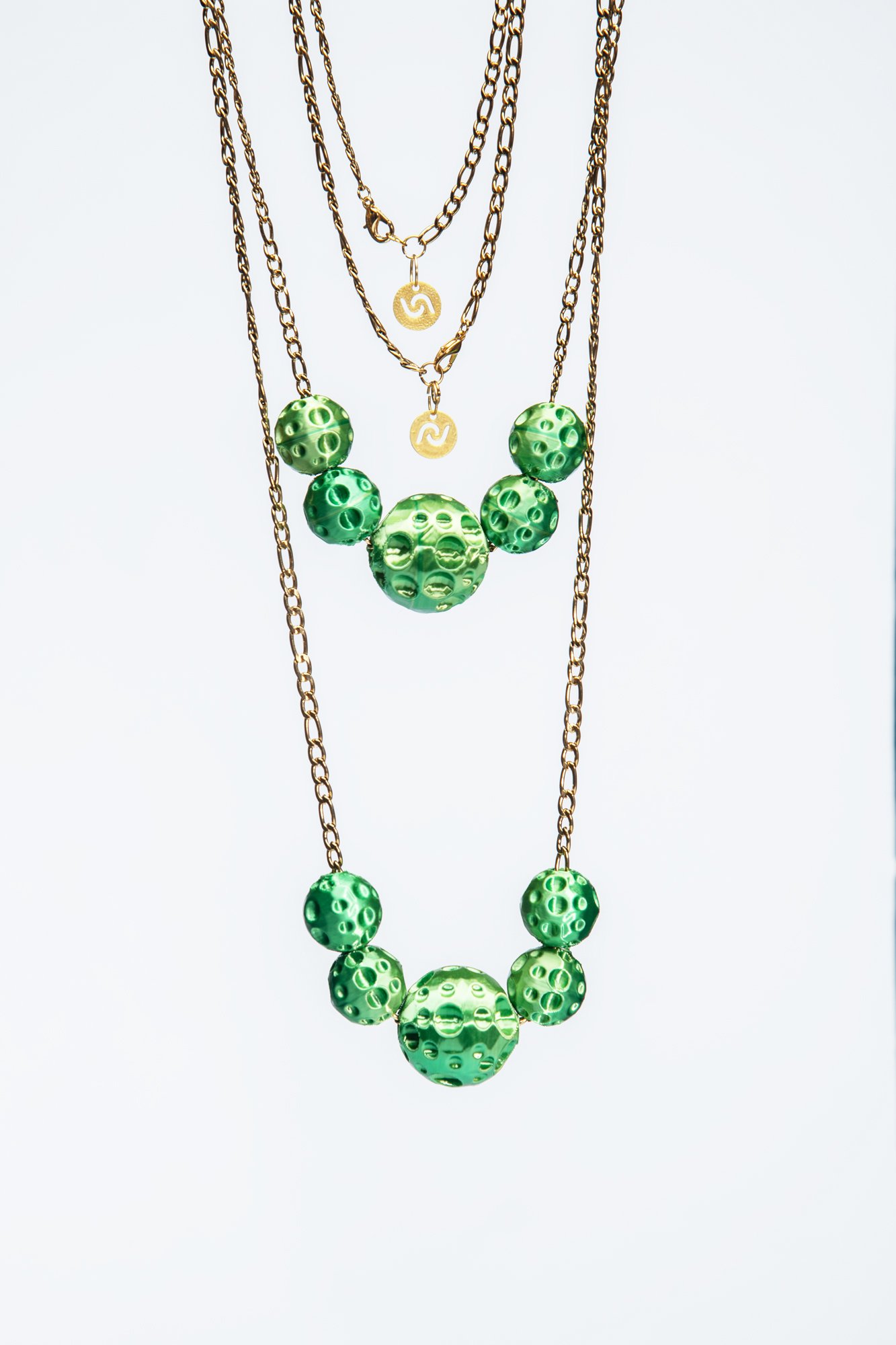 Lime Green Pearl Moon Choker - Image 5