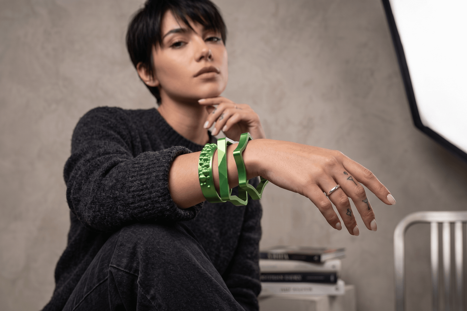 3D-Printed Bracelets Duo Nova Green Lime - Image 5