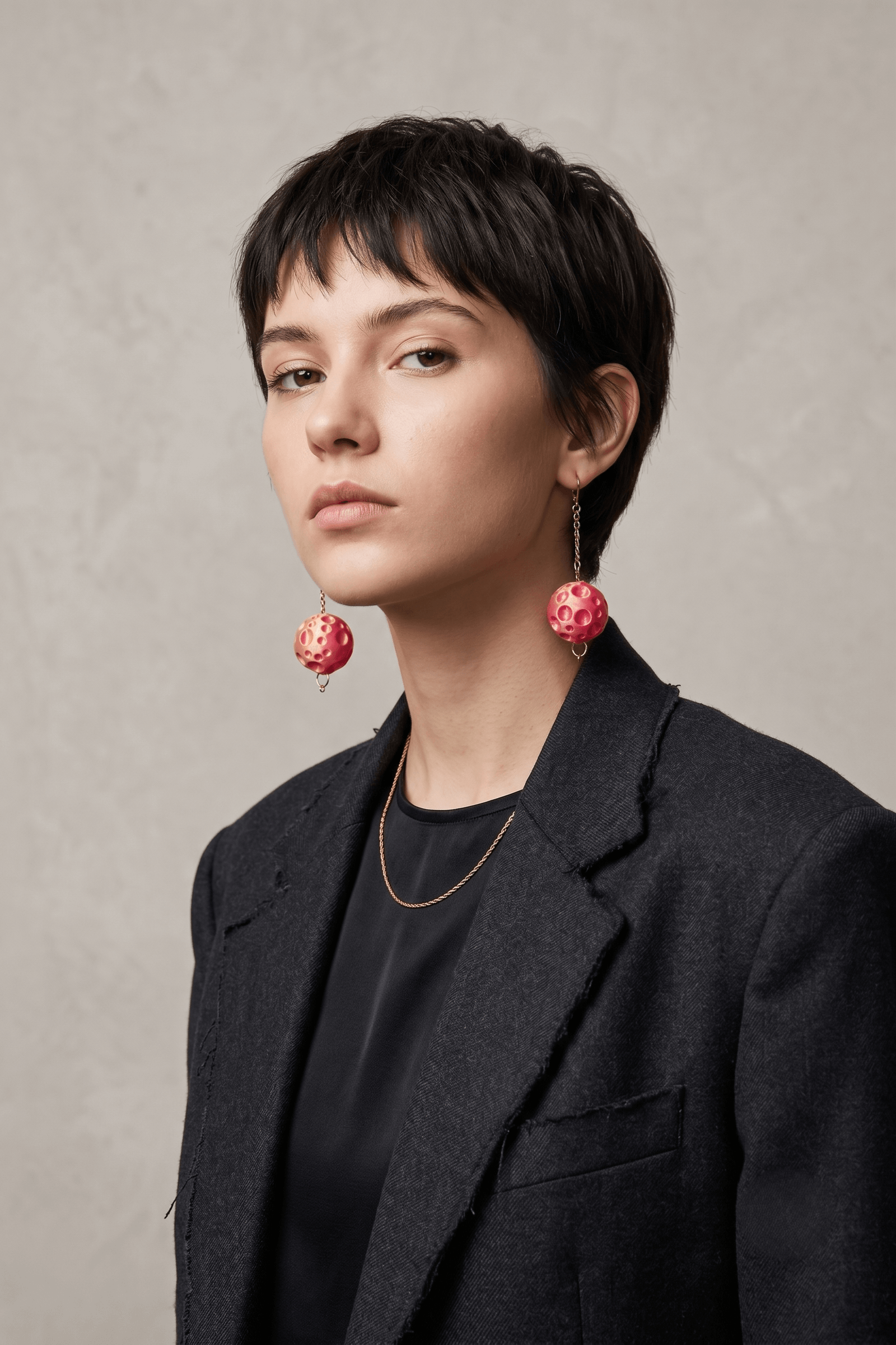 Moon Earrings Sunset Fuchsia - Image 5