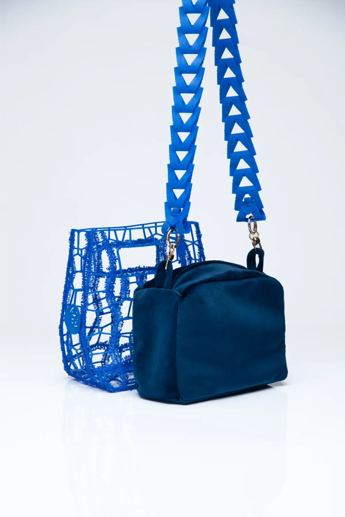 3D-Printed Bag Tube Navy Blue - Image 3