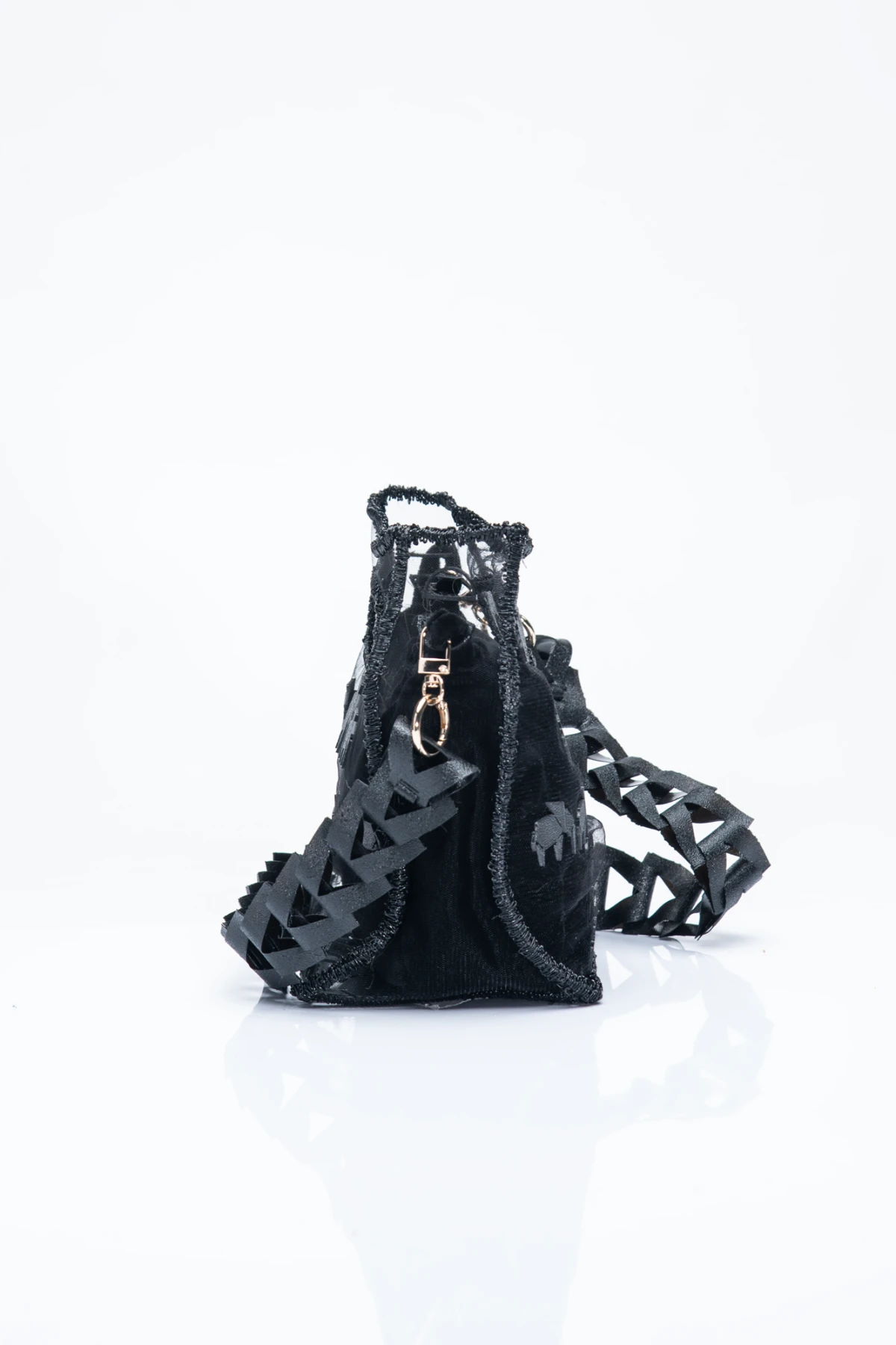 3D-Printed Bag Tube Tulle Elephant Night Black - Image 8