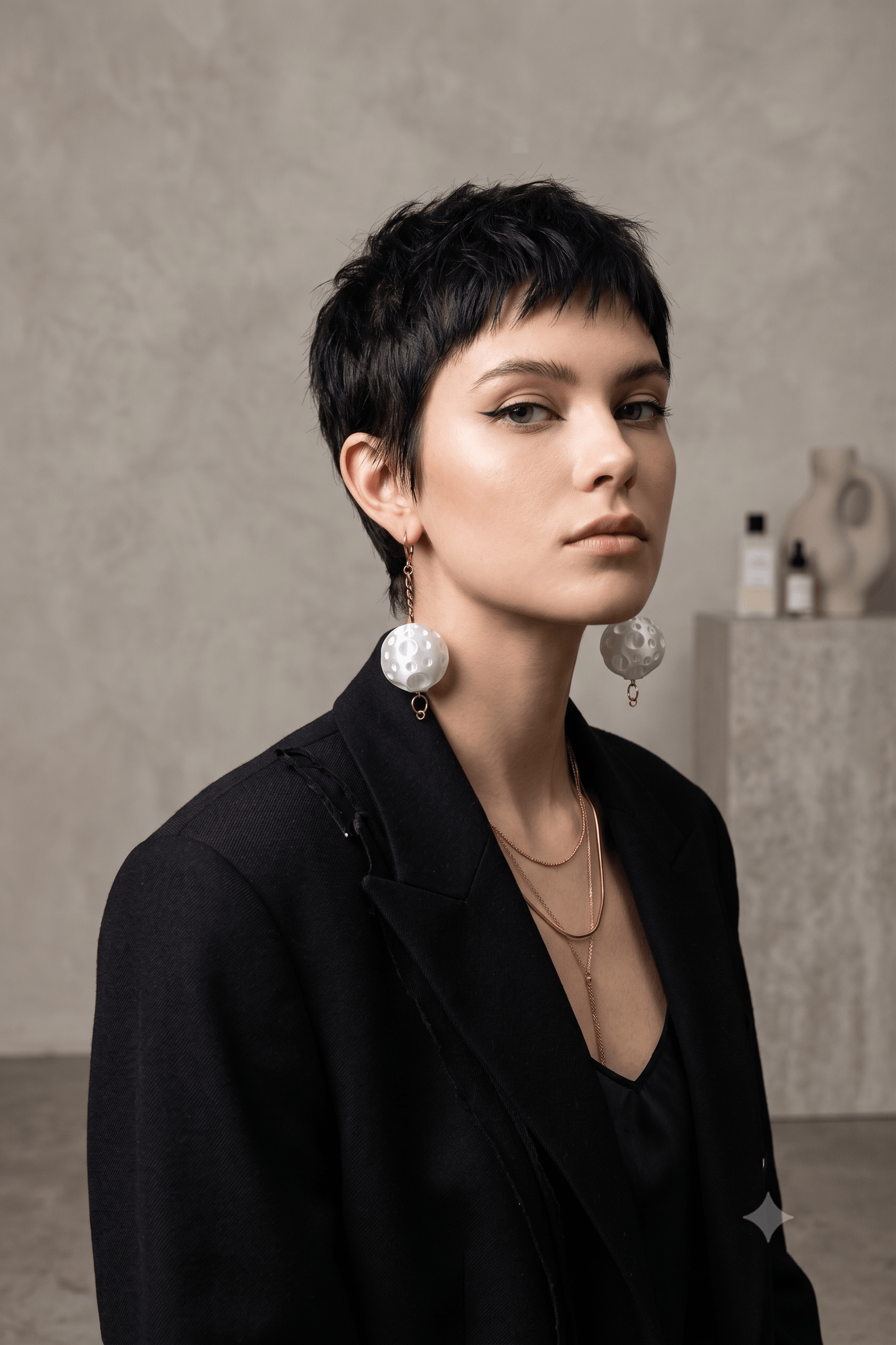 Pendientes Moon Pearl White - Imagen 2