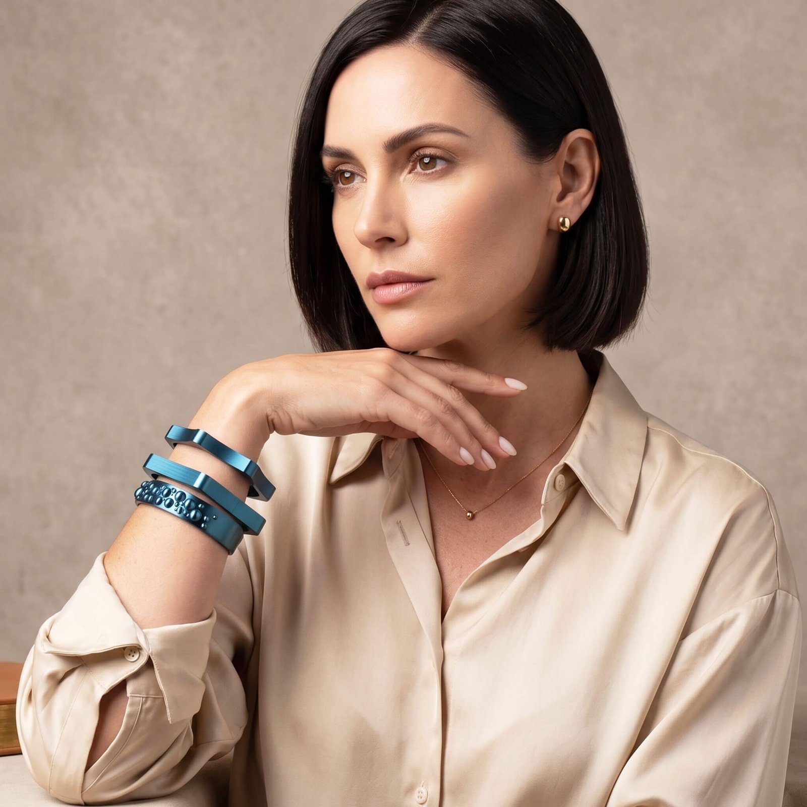 3D-Printed Bracelets Duo Nova Cyan - Image 5