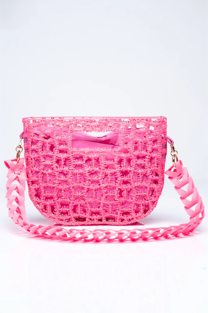 Rose Moon Classic 3D printed designer bag – hand-finished zigzag texture eco bag by NodosbyG Madrid