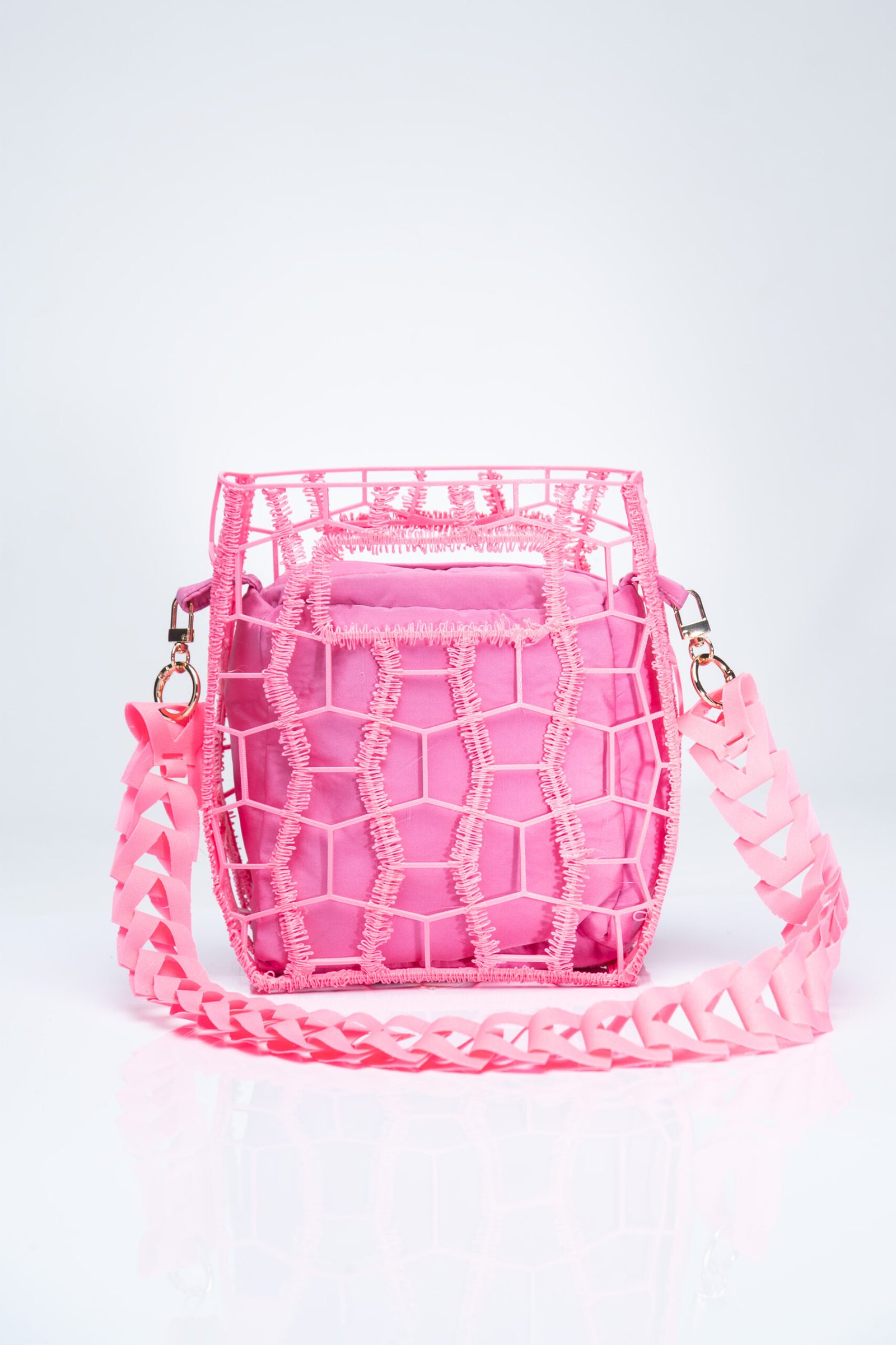 Rose Tulle Star 3D printed designer bag – eco bag 3D-printed onto fabric with unique floating design