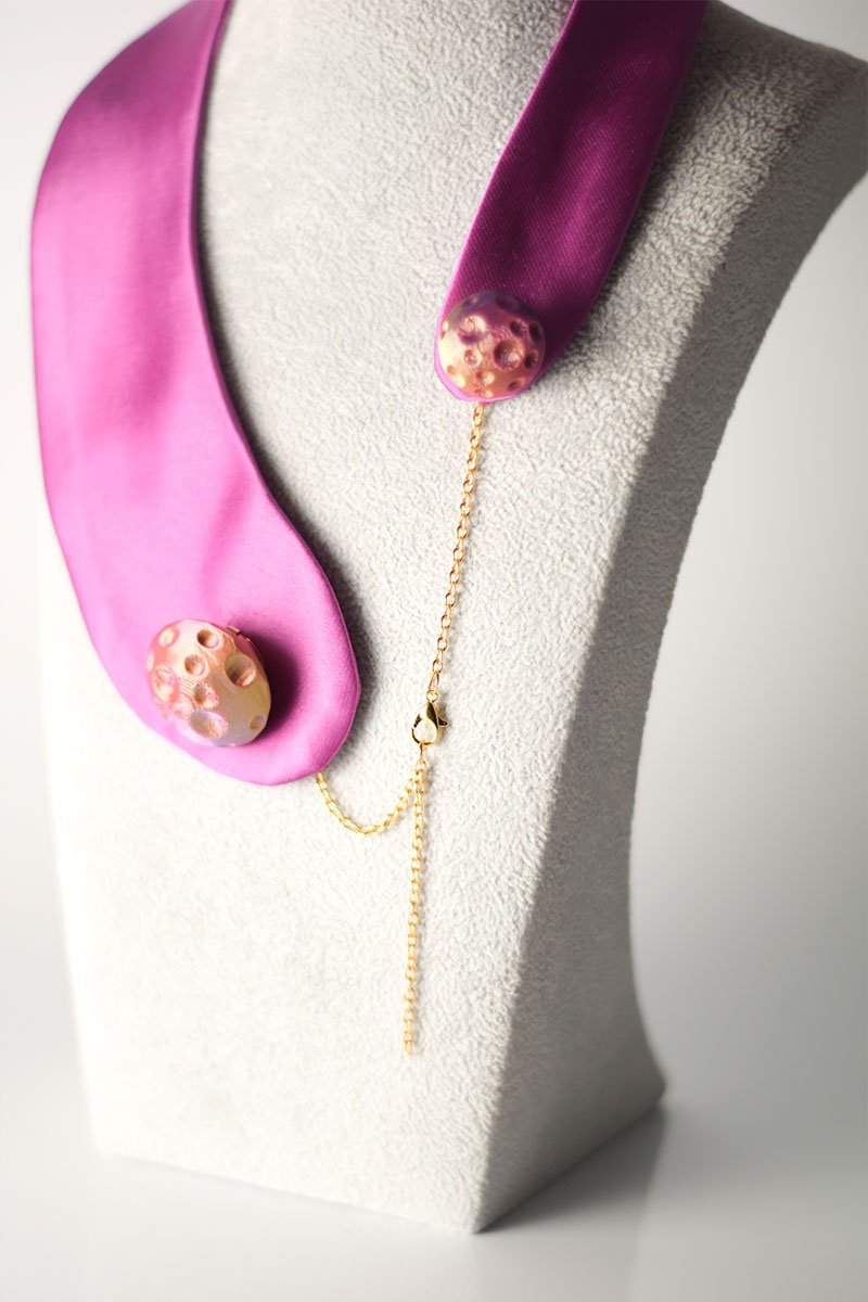 Half moon button cover violet