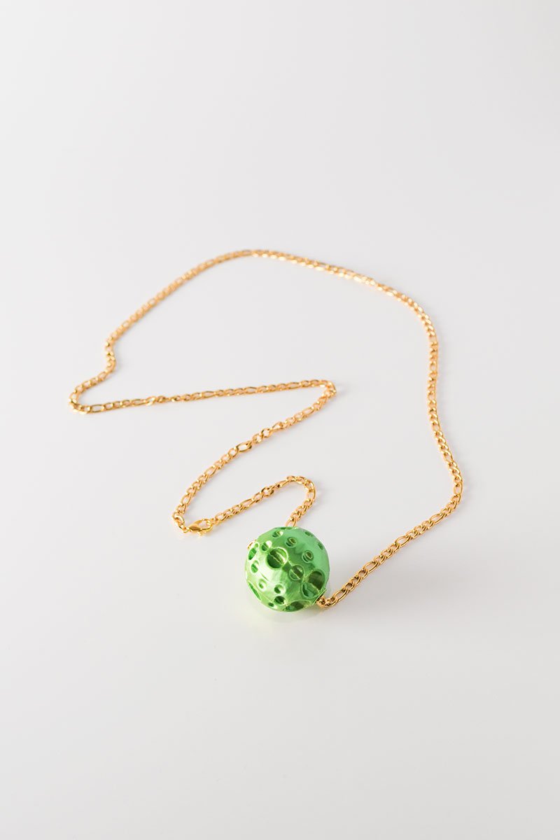 Moon necklace Lime Pearl green