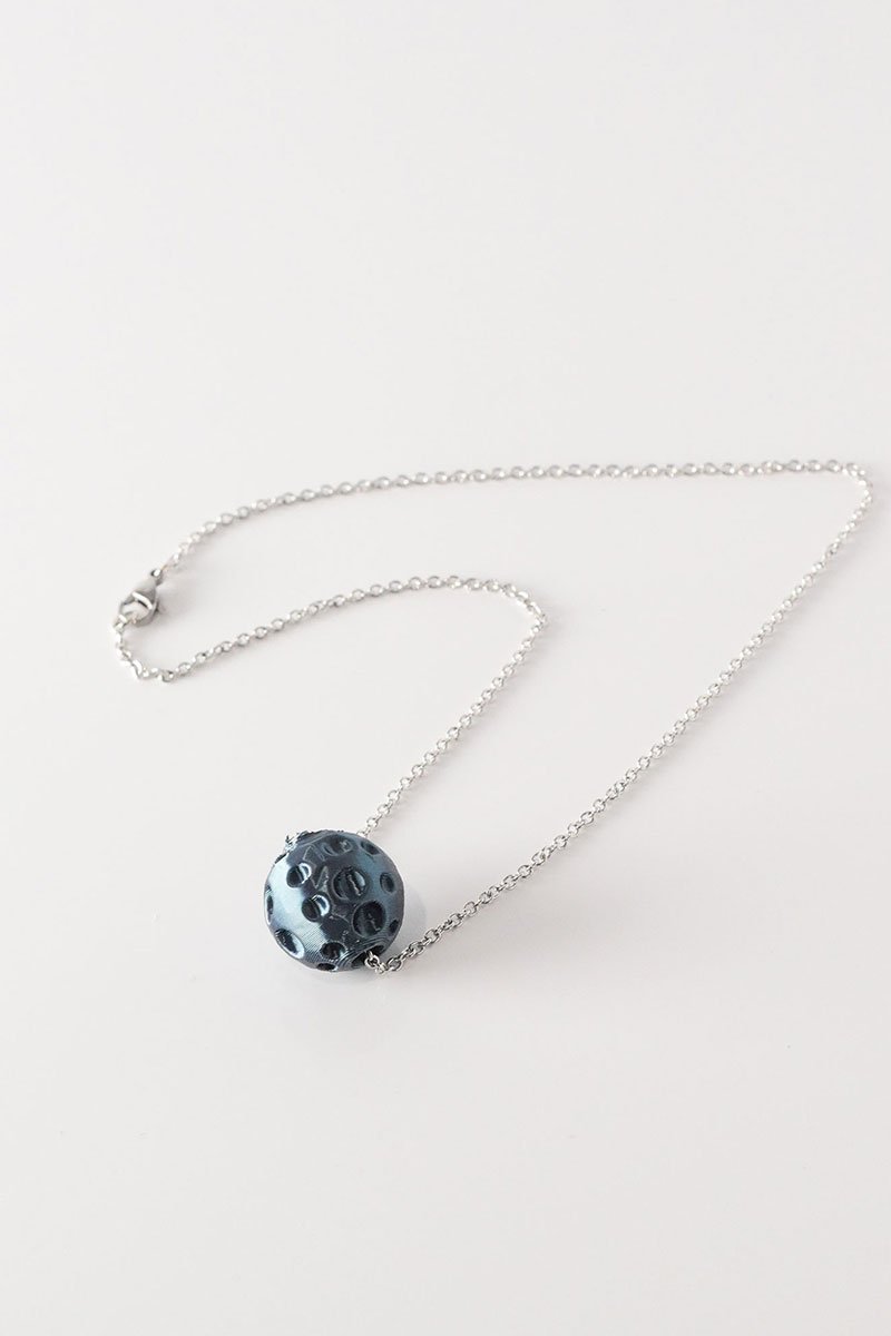 Moon necklace Aqua cyan - Image 3