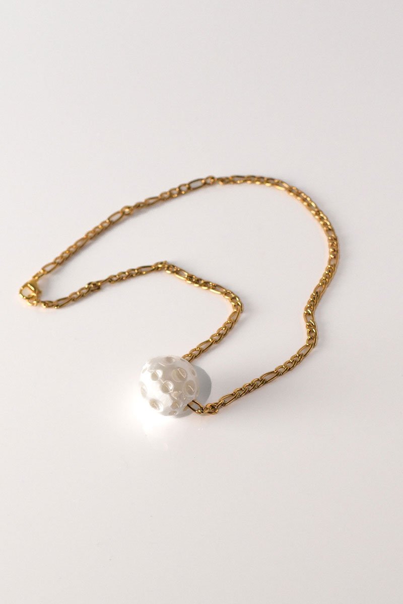 Moon necklace White Pearl side view