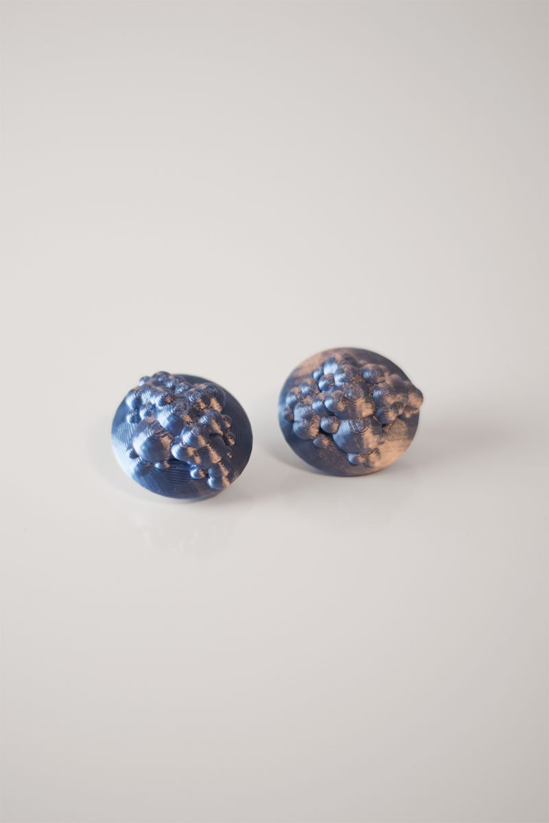 3d printed earrings stardust blue front