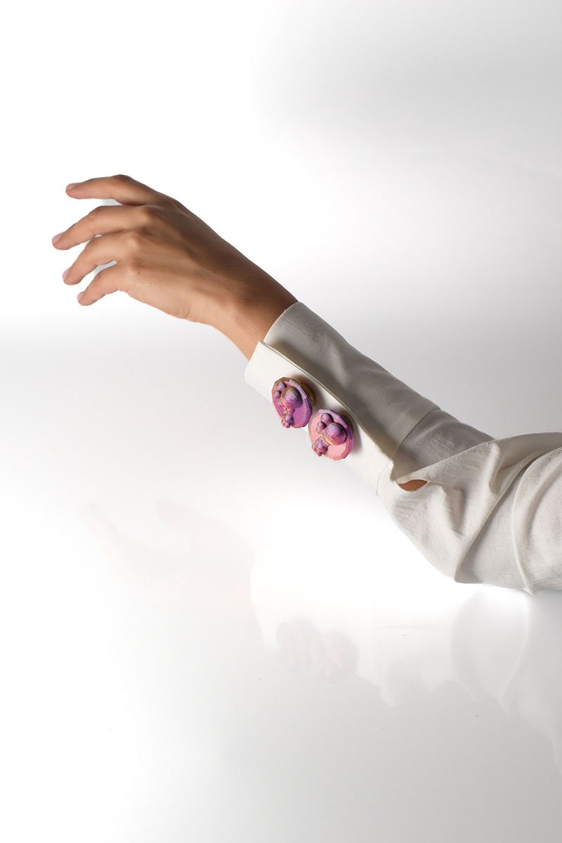 Cup button cover violet