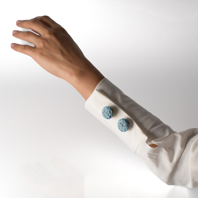 Half moon button cover cyan - Image 3