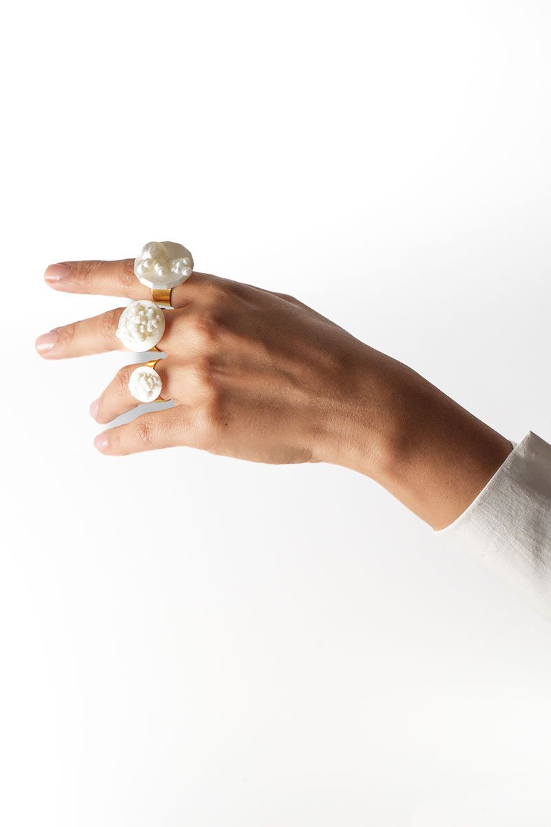 Anillo Stardust Moon Light blanco